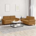 vidaXL Set de canapele cu perne, 2 piese, maro, catifea GartenMobel Dekor (3202217) Canapea