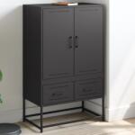 vidaXL Dulap înalt, negru, 68x39x111, 5 cm, otel laminat la rece GartenMobel Dekor (846608) Comoda
