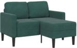vidaXL Canapea cu 2 locuri cu sezlong în forma de L verde închis 125cm GartenMobel Dekor (4107071) Canapea