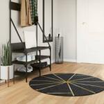 vidaXL Covor lavabil, negru si auriu, Ø 120 cm, anti-alunecare GartenMobel Dekor (136620) Covor