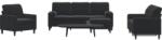 vidaXL Set de canapele cu perne/rulouri, 4 piese, negru, catifea GartenMobel Dekor (3278386) Canapea