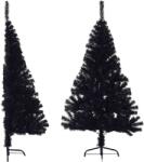 vidaXL Jumatate de brad de Craciun cu suport, negru, 150 cm, PVC GartenMobel Dekor (344676)