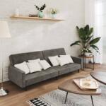 vidaXL Canapea extensibila cu 2 locuri, gri închis, catifea GartenMobel Dekor (375738) Canapea
