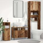 vidaXL Dulap pentru chiuveta de baie cu usa Lemn vechi 80 x 30 x 60 cm GartenMobel Dekor (862235)