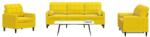 vidaXL Set de canapele cu perne/rulouri, 3 piese, galben, catifea GartenMobel Dekor (3278377) Canapea