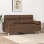vidaXL Canapea cu 2 locuri cu pernute, maro, 140 cm, textil GartenMobel Dekor (3200824) Canapea