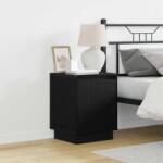vidaXL Set 2 noptiere negre cu LED, 39 x 34, 5 x 50 cm, lemn compozit (869597)