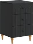 vidaXL Noptiera neagra cu 3 sertare din lemn prelucrat, 43x41x66, 5 cm (894096)