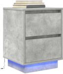 vidaXL Noptiera cu lumini LED Gri beton 38x34x50 cm GartenMobel Dekor (861289)