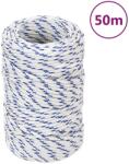 vidaXL Franghie de barca, alb, 2 mm, 50 m, polipropilena GartenMobel Dekor (152265)