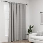 vidaXL Draperie opaca, aspect de in, gri, 290 x 245 cm, cu carlige GartenMobel Dekor (321175)