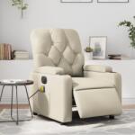 vidaXL Fotoliu electric de masaj rabatabil, crem, piele ecologica GartenMobel Dekor (3204766)