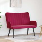 vidaXL Canapea cu doua locuri bordo 115 x 61 x 87 cm Catifea GartenMobel Dekor (42028954) Canapea
