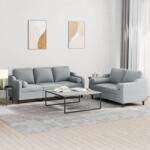 vidaXL Set de canapele cu perne, 2 piese, gri deschis, material textil GartenMobel Dekor (3201850) Canapea