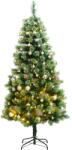 vidaXL Brad Craciun artificial articulat cu 150 LED-uri/globuri 120 cm GartenMobel Dekor (3210293)