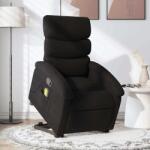 vidaXL Fotoliu rabatabil de masaj, cu ridicare, negru, material textil GartenMobel Dekor (3203992)