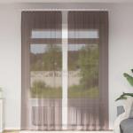 vidaXL Perdele Voile cu tabla 2 buc Maro GartenMobel Dekor (4102265)