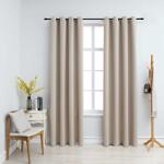 vidaXL Draperii opace cu inele metalice, 2 buc. , bej, 140 x 245 cm GartenMobel Dekor (134444)