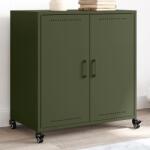 vidaXL Dulap, verde masliniu, 68x39x72 cm, otel GartenMobel Dekor (846660) Comoda