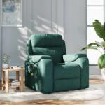 vidaXL Fotoliu de masaj rabatabil, verde închis, material textil GartenMobel Dekor (4015696)