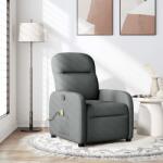 vidaXL Fotoliu reclinabil cu masaj, gri închis, material textil GartenMobel Dekor (4015533)
