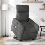 vidaXL Fotoliu electric masaj rabatabil cu ridicare, gri închis textil GartenMobel Dekor (3206727)