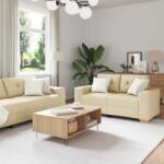 vidaXL Canapea 3 pcs Crem 221 x 80 x 80 cm Material textil din in GartenMobel Dekor (3324635) Canapea