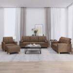 vidaXL Set de canapele cu perne, 4 piese, maro, textil GartenMobel Dekor (3201269) Canapea