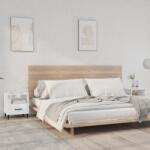 vidaXL Noptiere, 2 buc. alb extralucios, lemn prelucrat GartenMobel Dekor (812037)