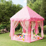 vidaXL Cort de joaca Princess cu 250 de bile, roz, 133x140 cm GartenMobel Dekor (3107712)