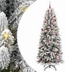 vidaXL Brad de Craciun artificial cu 300 LED cu suport Alb 210 cm GartenMobel Dekor (3396057)