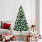 vidaXL Brad de Craciun artificial cu 300 LED Verde 180 cm PVC si Otel GartenMobel Dekor (3396715)