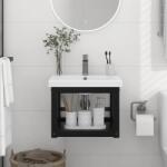 vidaXL Cadru chiuveta de baie pentru perete, negru, 40x38x31 cm, fier GartenMobel Dekor (338493)