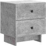 vidaXL Noptiera gri beton din lemn prelucrat, cu 2 sertare, 43 x 34, 5 x 47, 5 cm (893841)