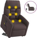 vidaXL Fotoliu electric masaj rabatabil cu ridicare maro închis textil GartenMobel Dekor (3303067)