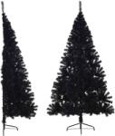 vidaXL Jumatate brad de Craciun artificial cu suport, negru 180 cm PVC GartenMobel Dekor (344677)