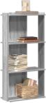 vidaXL Biblioteca cu 3 niveluri gri sonoma 60x30x120 cm lemn prelucrat GartenMobel Dekor (860270) Biblioteca