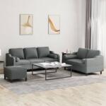 vidaXL Set de canapele cu perne, 3 piese, gri închis, textil GartenMobel Dekor (3201859) Canapea