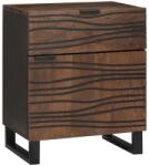 vidaXL Noptiera din lemn masiv de acacia, castan, 50 x 33 x 60 cm, cu sertar (4018016)