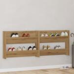 vidaXL Biblioteci pentru pantofi - Set de 2, Stejar Artisan, 80x18x60 cm, Din lemn compus GartenMobel Dekor (875025) Pantofar