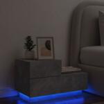 vidaXL Noptiera cu lumini LED, gri beton, 70x36x40, 5 cm GartenMobel Dekor (836780)