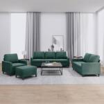vidaXL Set de canapele cu perne, 4 piese, verde închis, catifea GartenMobel Dekor (3201488) Canapea