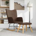 vidaXL Scaun balansoar cu taburet, maro, textil GartenMobel Dekor (328021) Balansoar