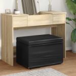 vidaXL Taburet Negru Piele ecologica si lemn stratificat GartenMobel Dekor (876771)