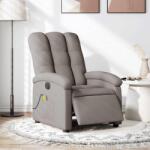 vidaXL Fotoliu electric de masaj rabatabil, gri taupe, textil GartenMobel Dekor (3204088)