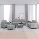 vidaXL Set de canapele cu perne, 4 piese, gri deschis, textil GartenMobel Dekor (3202062) Canapea