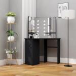 vidaXL Masa de toaleta de colt, cu LED, negru, 111x54x141, 5 cm GartenMobel Dekor (326534)