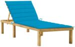 vidaXL Sezlong cu perna albastra, lemn de pin tratat GartenMobel Dekor (3065853)