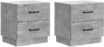 vidaXL Set 2 noptiere gri beton cu 4 sertare, 43 x 34, 5 x 44, 5 cm (895222)