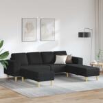 vidaXL Canapea pentru living 3 pcs Negru Poliester GartenMobel Dekor (3335114) Canapea